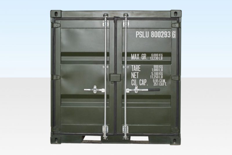 8ft One Trip Shipping Container Green (RAL 6007) - Image 4
